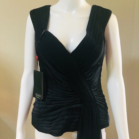 Black TADASHI SHOJI  TOP  NEW WITH TAGS! STYLE #E18611 - Picture 4 of 5